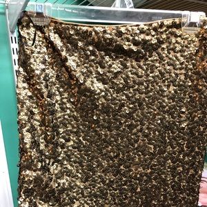 H&M Sequined gold mini skirt